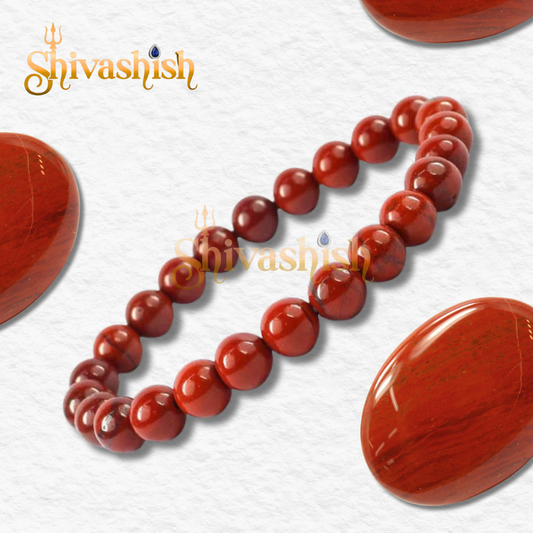 Natural Certified Red Jasper Bracelet | Crystal Stone 8 mm Round Bead Bracelet for Reiki Healing and Crystal Healing Stones (Color : Red), Crystal Stone, Jasper
