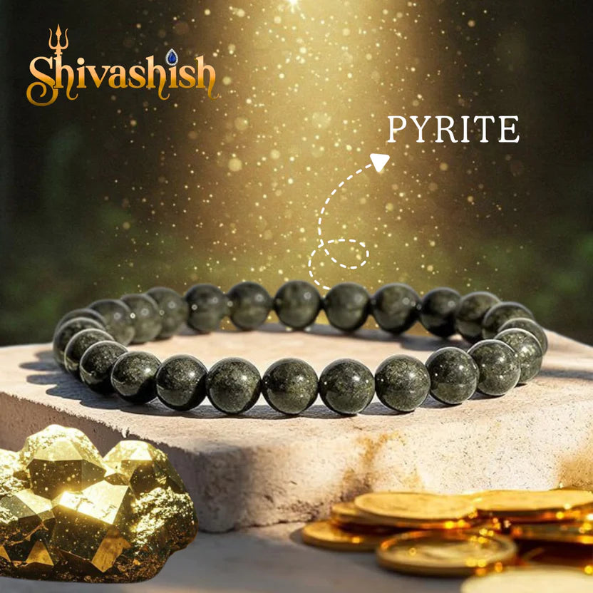 Pyrite Bracelet | Certificate of Authenticity | Attracts Money and Boost Confidence | Astrology Bracelet for Men and Women