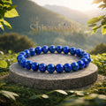 Lapis Lazuli Bracelet | Blue Crystal Stone 8 mm Beads Bracelet Round Shape for Reiki Healing and Crystal Healing Chakra Stone