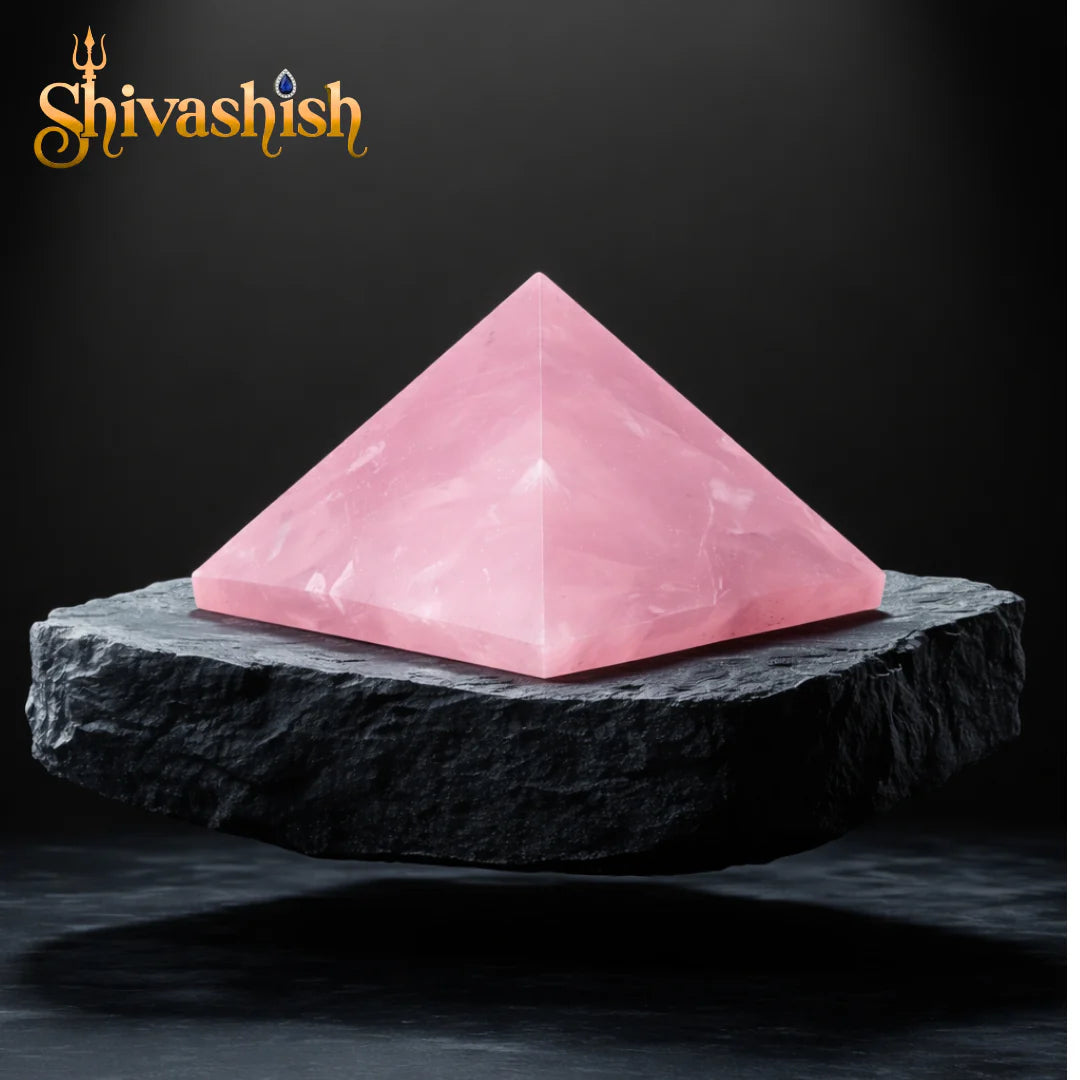 Rose Quartz Crystal Pyramid – Natural Stone | Love, Healing & Emotional Balance