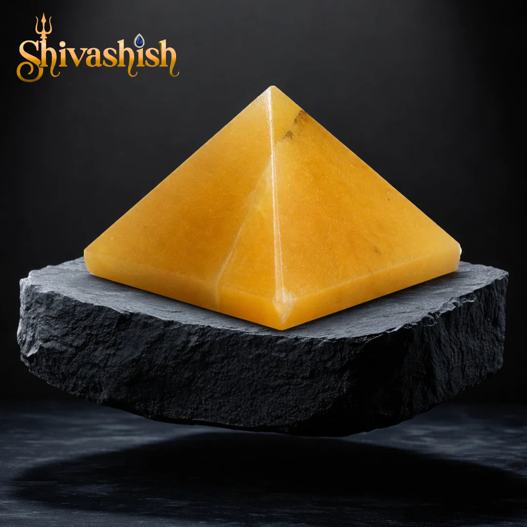 Yellow Aventurine Crystal Pyramid – Natural Stone | Confidence, Prosperity & Positive Energy