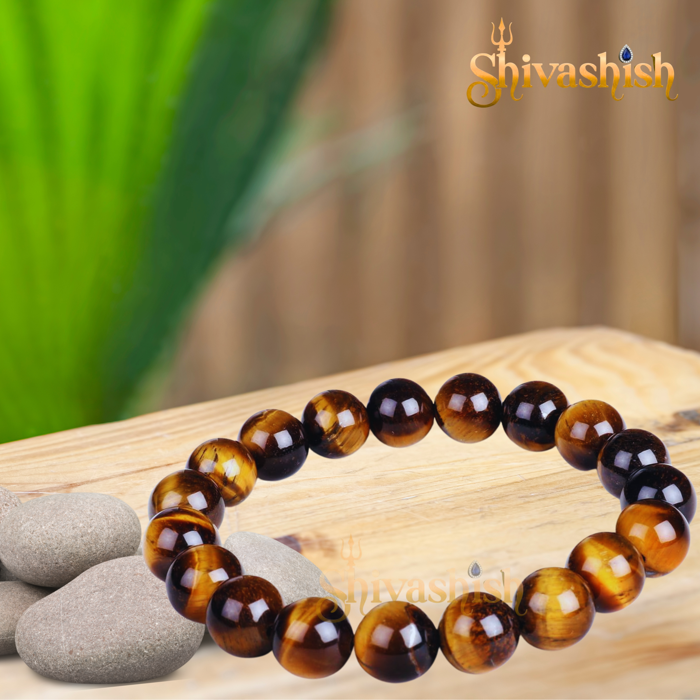 Natural Tiger Eye Bracelet | Round Beads 8 mm Crystal Stone Bracelet for Men and Women