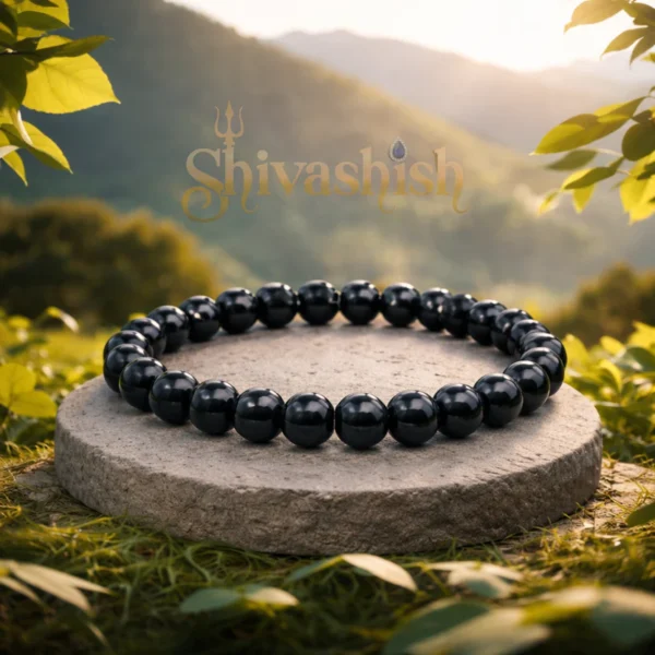 Certified Black Tourmaline Bracelet | Reiki Healing Crystal Stone 8 Mm Bracelet | Charged by Reiki Grandmaster & Vastu Expert   Unisex Adult, Crystal Stone, Black