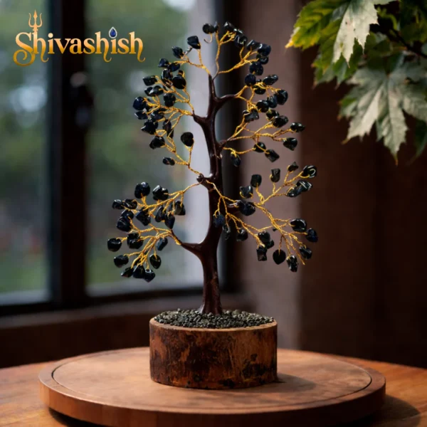 Black Tourmaline Crystal Gemstone Tree – Natural Stone | Protection, Grounding & Energy Shield