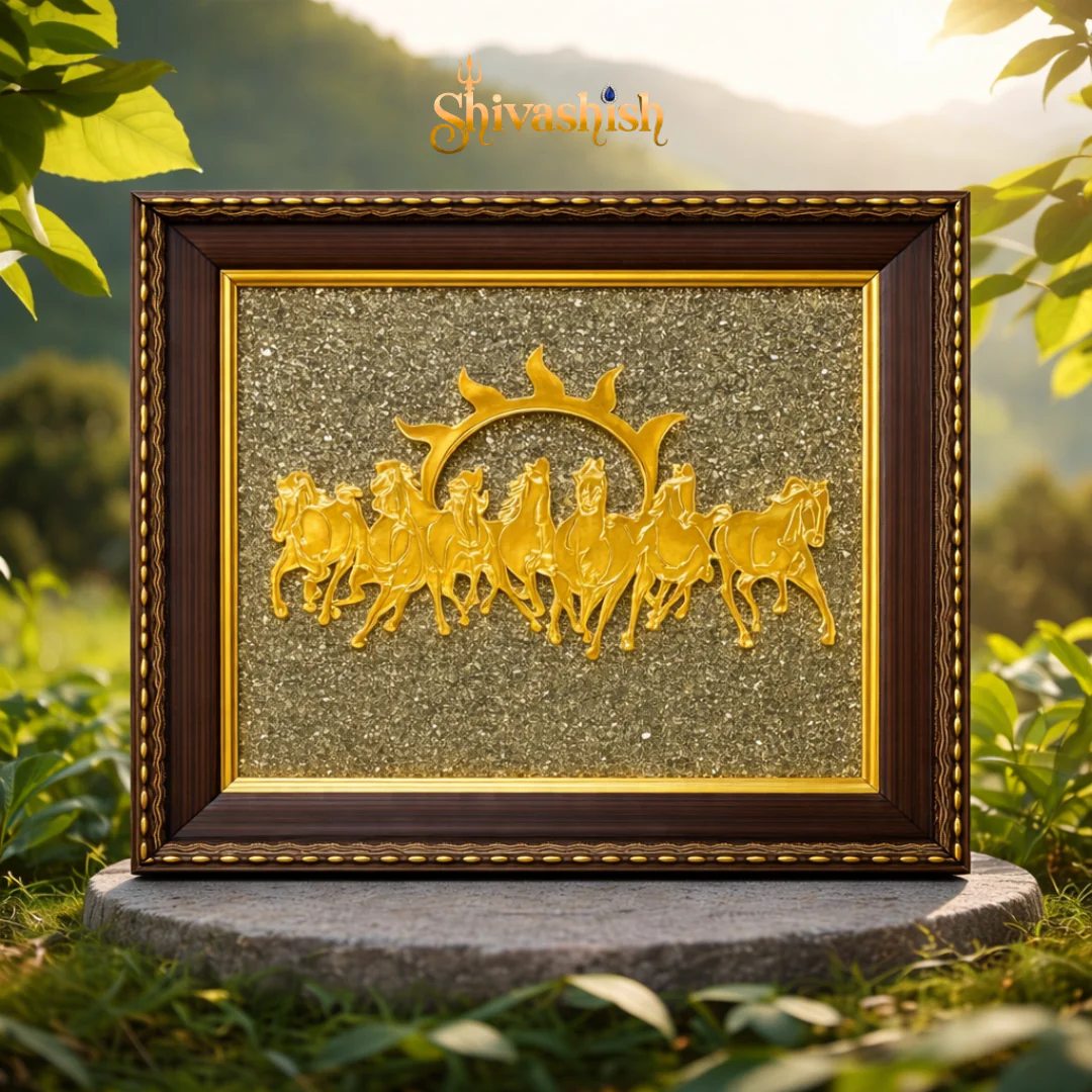 7 Horse Py rite Frame– Symbol of Success, Wealth & Positive Energy