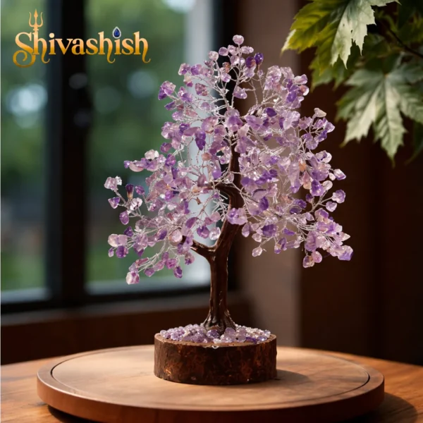 Amethyst Crystal Gemstone Tree   Reiki Charged Feng Shui Money Tree for Healing, Protection & Spiritual Growth